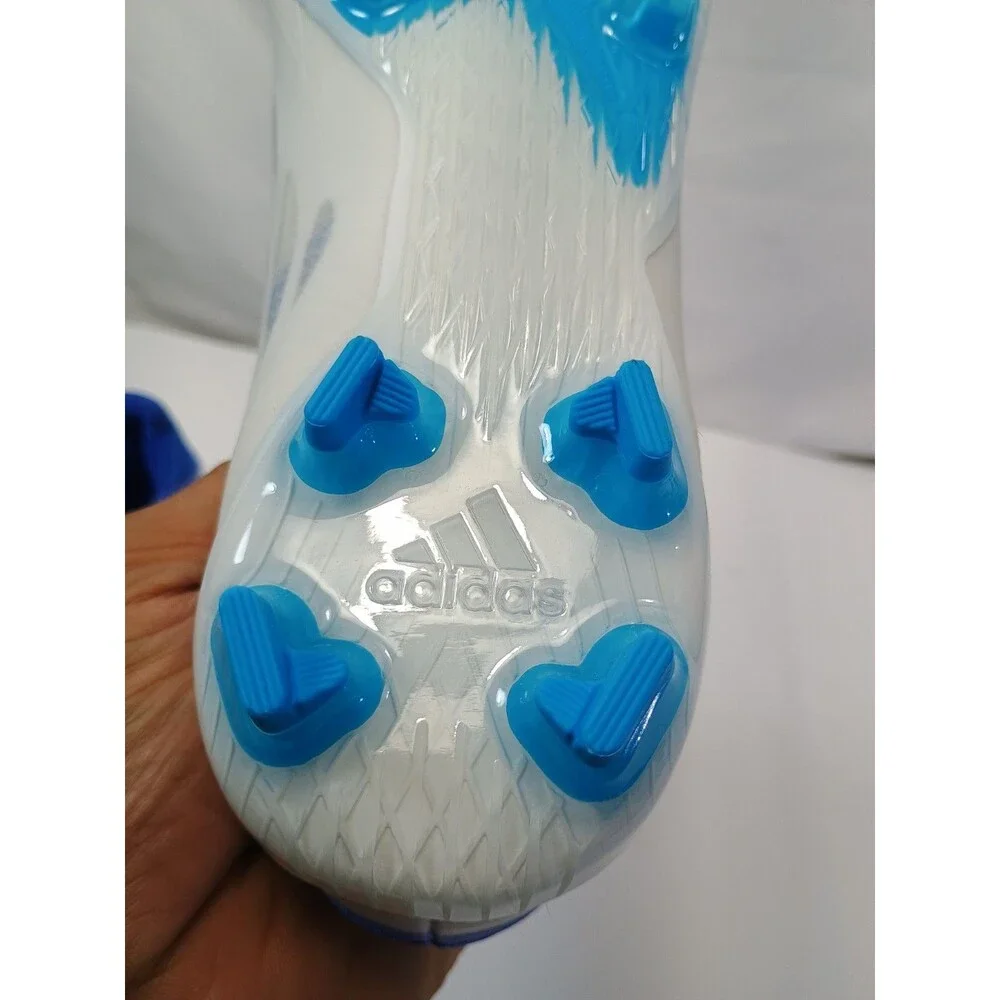 adidas X Speedflow.2 White Blue Soccer Cleats Plastic Lace Up Low Top
